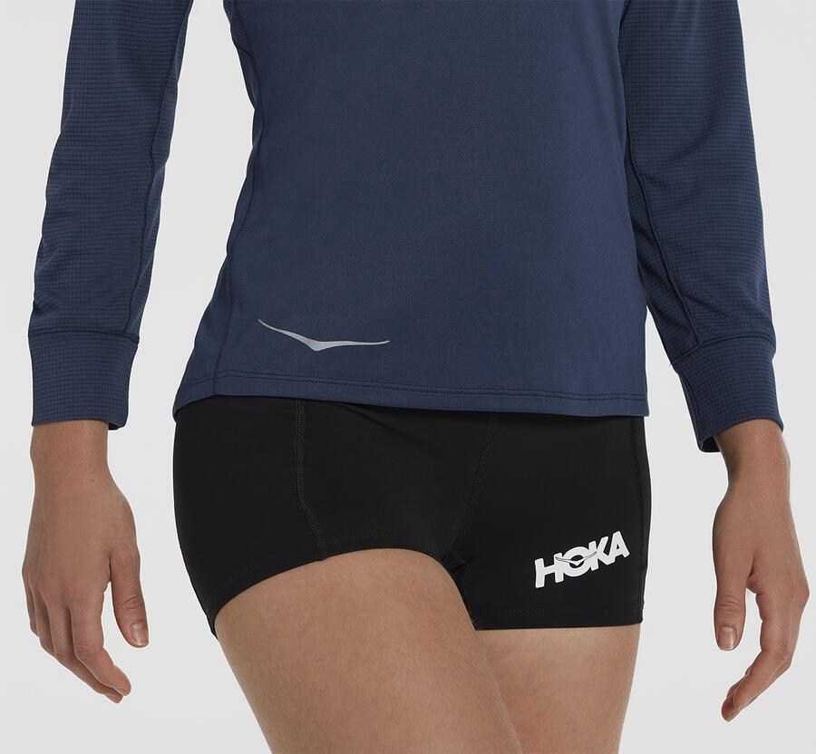 Top Hoka One One Mujer - Performance 3/4 Sleeve - Azul Marino - RZN842057